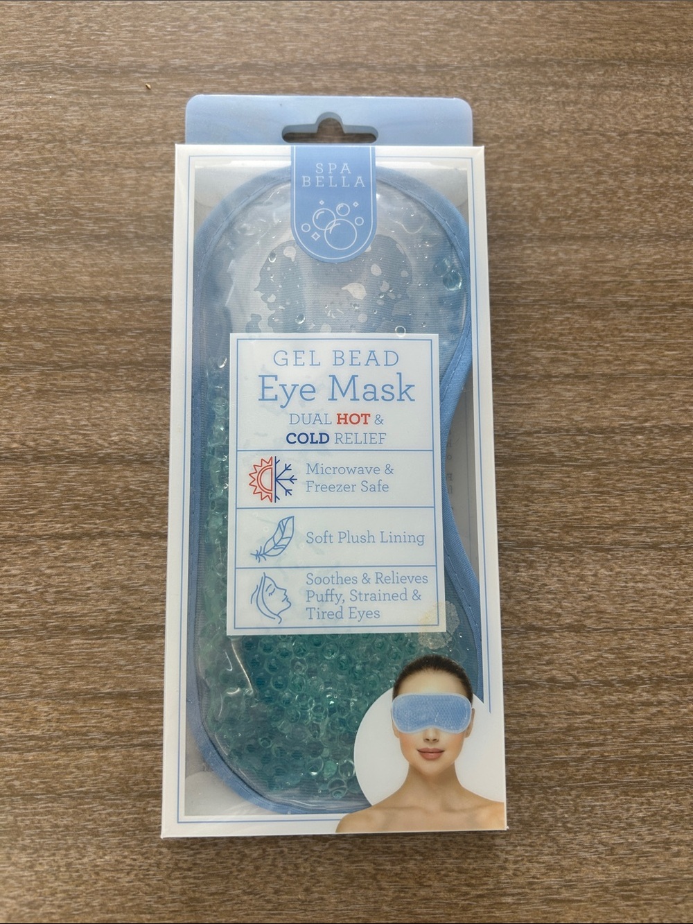Blue Gel Bead Eye Mask – Hot & Cold Therapy